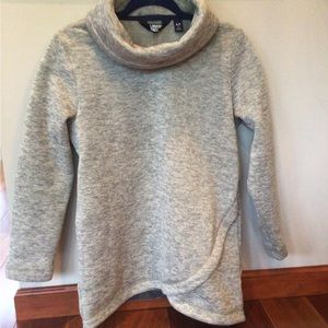 Lands End EUC Fleece Tunic Sweatshirt Sweater Cowl Neck Warm Cozy